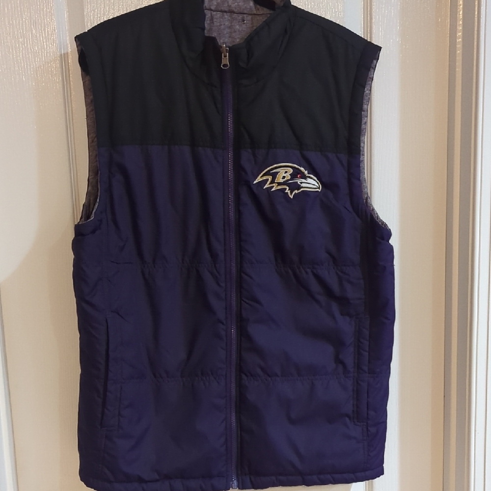 GUC Baltimore Ravens Black and Purple Puffer Vest Sz M mens
